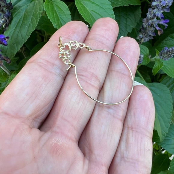 Vintage 14K Gold 1984 Hearts Charm Holder Pendant - Picture 8 of 16